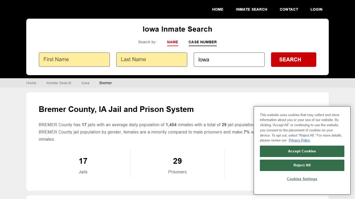 Bremer County, IA Inmate Search - StateCourts