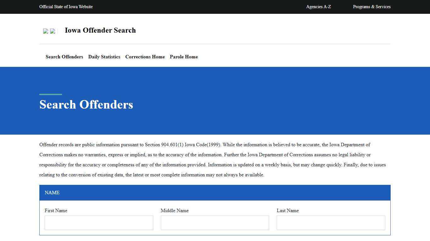Search Offender - DOC Offender